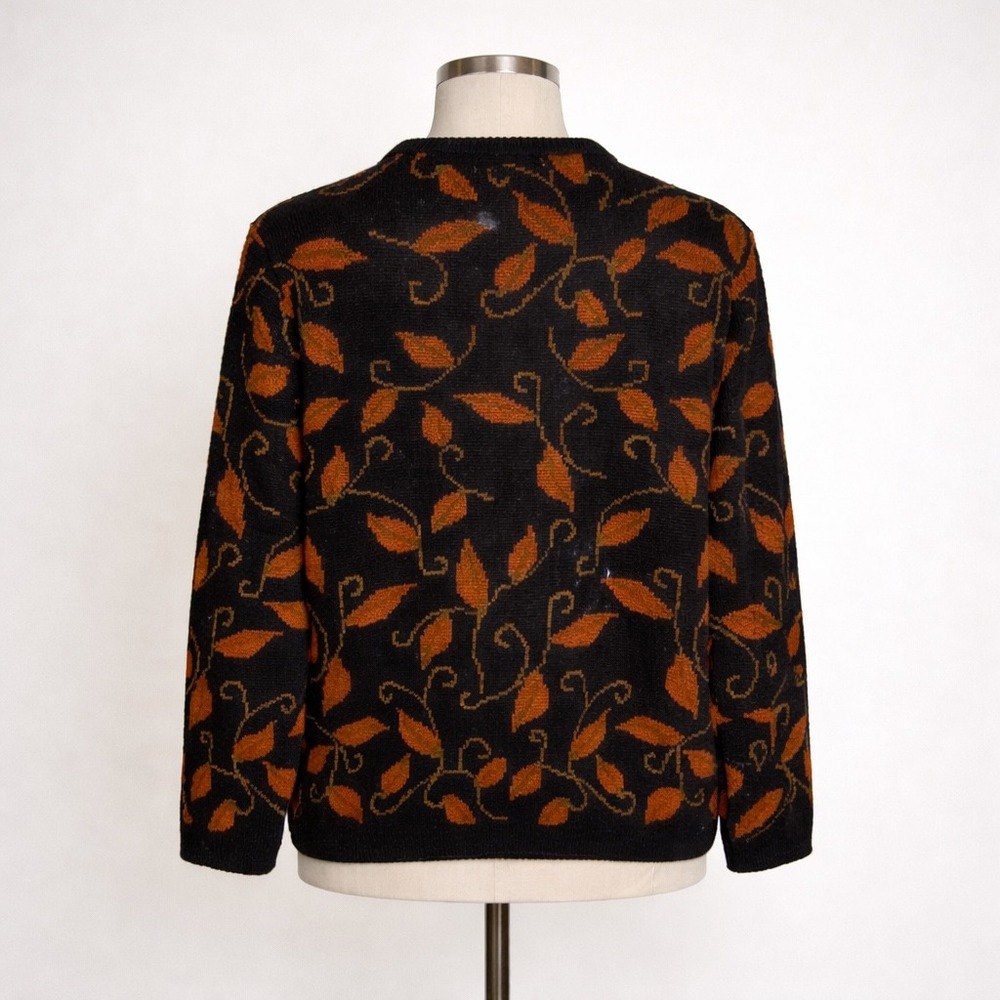 Vintage 90s Crystal Kobe Cardigan Sweater Medium Cottagecore‎ Fall Autumn - Picture 2 of 8